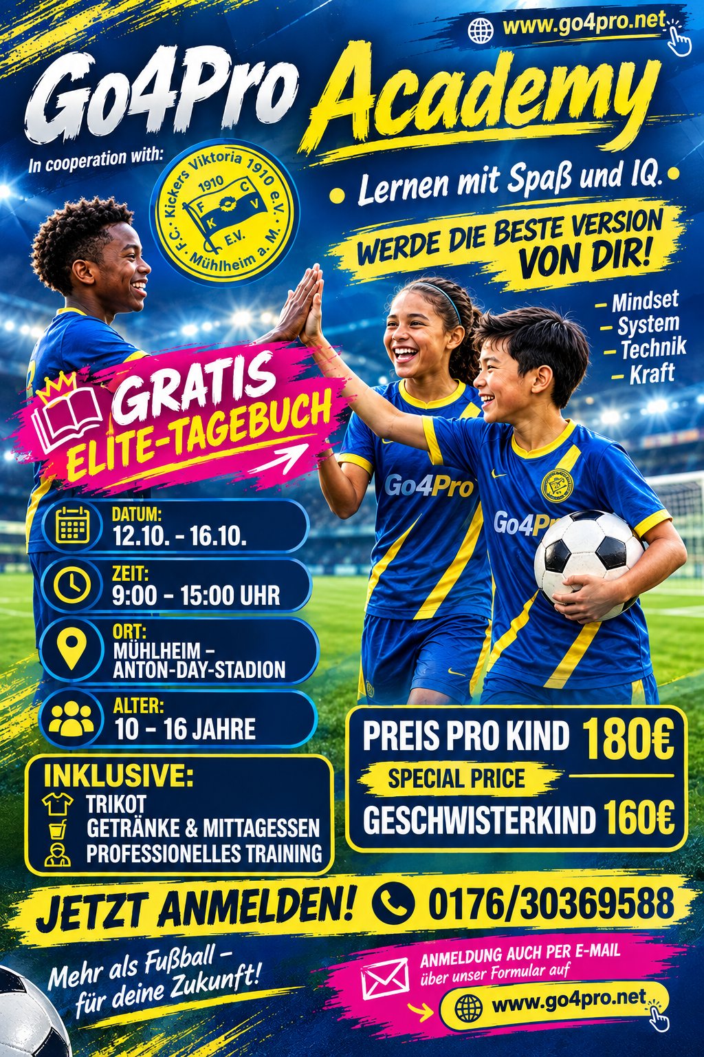 Go4Pro Academy Fußballcamp Flyer